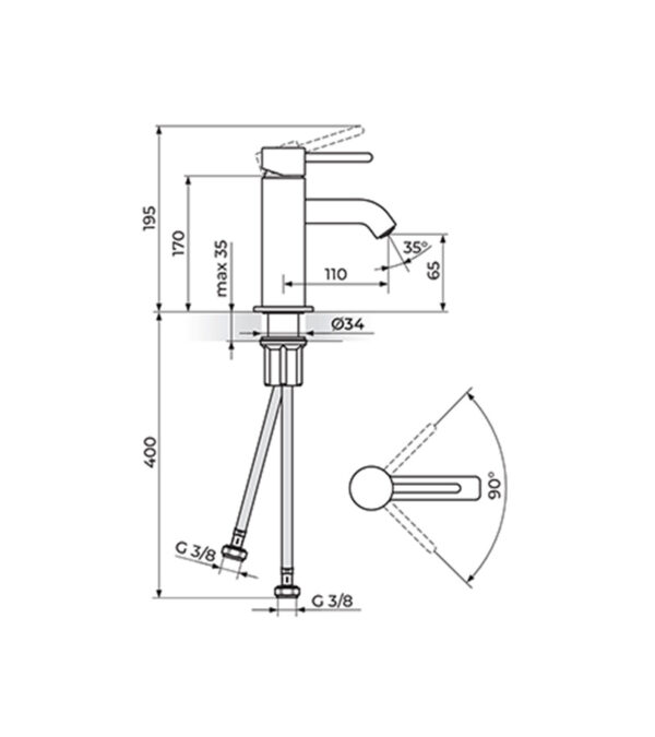 Baterija za lavabo Zerro Rosan JZ30101