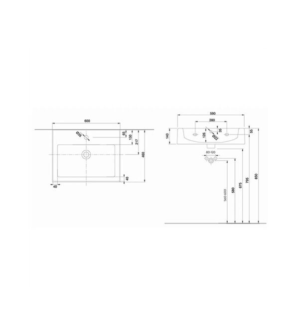 KOLO Geberit Twins 60 lavabo