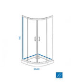 Tuš kabina R80 Transparent Linni