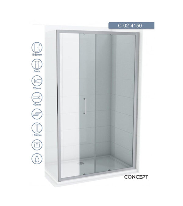 Tuš paravan C_02_4150 Concept Atlas 150x195cm