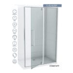 Tuš paravan C_02_6220F Concept Absolut 90x200cm