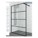Tuš stena C_02_SB90 Concept_Monte_Black 90x200cm