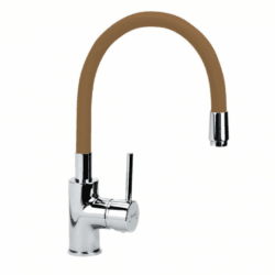 Baterija za sudoperu MINOTTI TUBO sa 2 cevi gibljiva lula 6143BR - braon