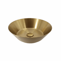 Nadgradni metalni lavabo Copen Ø400x125 mm u brušenom mesingu, sa pop‑upom